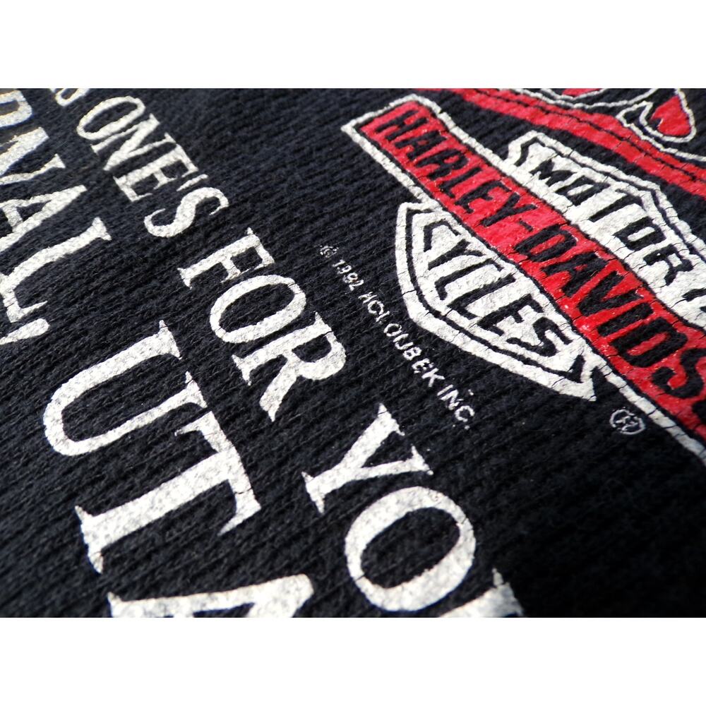 Vtg 1992 Harley Davidson Thermal Shirt XL Black red gold Eagle USA Holoubek Utah - Picture 12 of 12